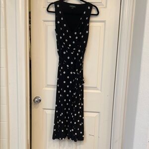 Lauren Ralph Lauren Black and White Polka Dot Midi Dress